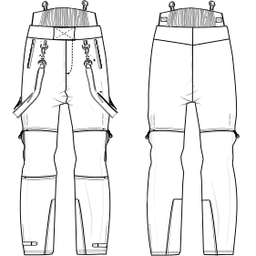 Moldes de confeccion para Pantalon montaña 6011